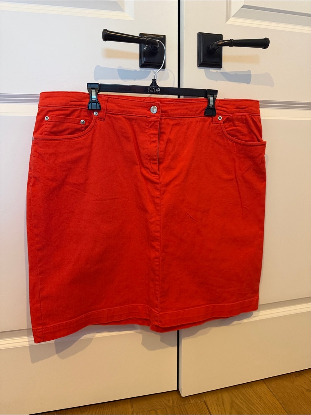 Jones New York Red Mini Denim Skirt